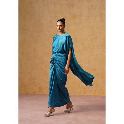 AMOSHI Dira Skirt Co-Ord Set (Teal)