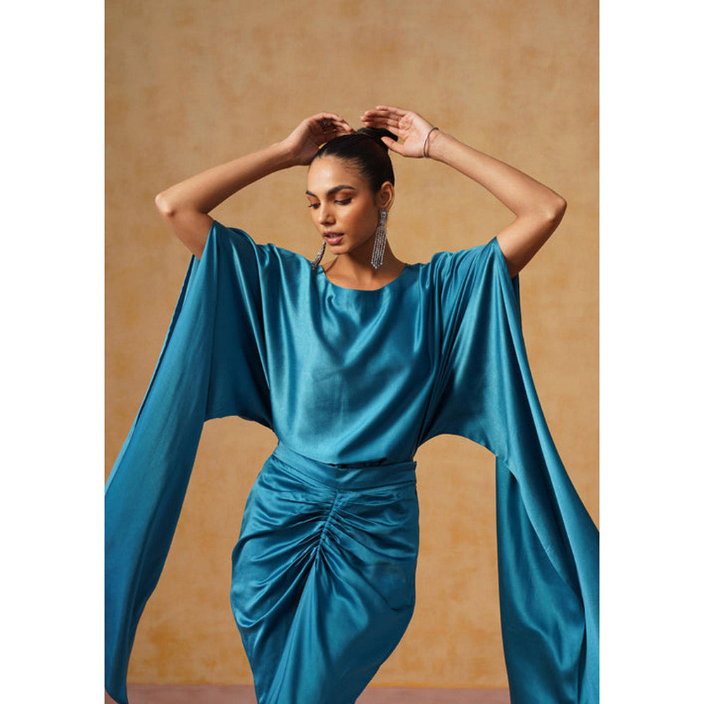 AMOSHI Dira Skirt Co-Ord Set (Teal)