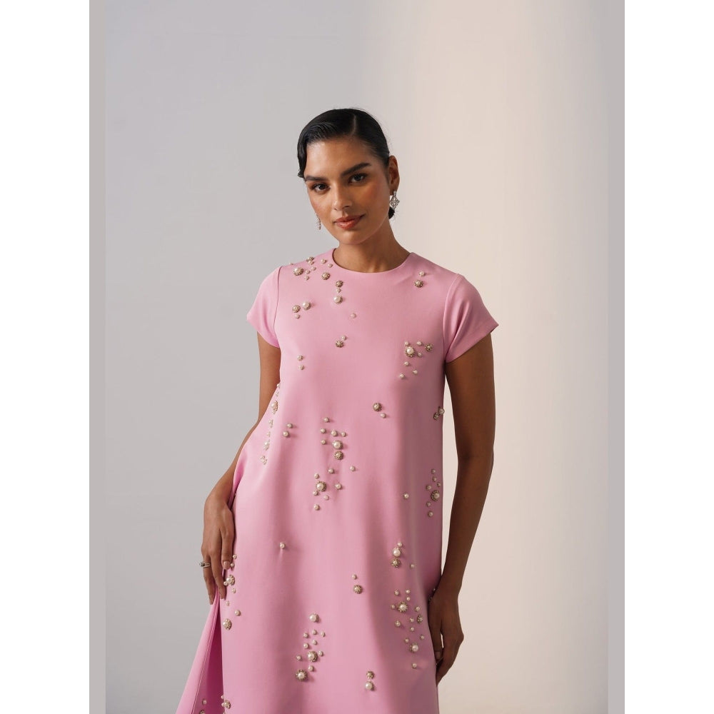 AMOSHI Women Pink Polyester Mini Dress