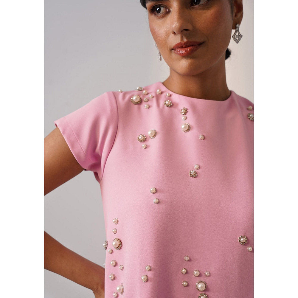 AMOSHI Women Pink Polyester Mini Dress