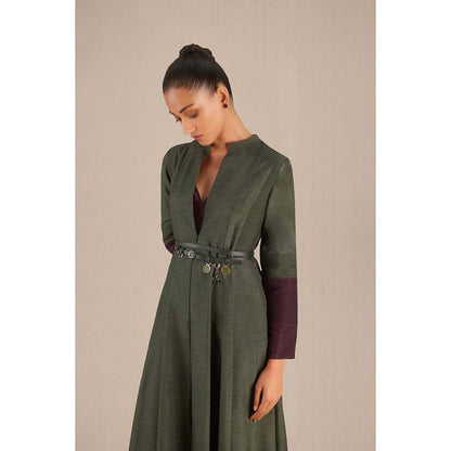 AMPM Zahra Olive Jacket and Pant (Set of 4)