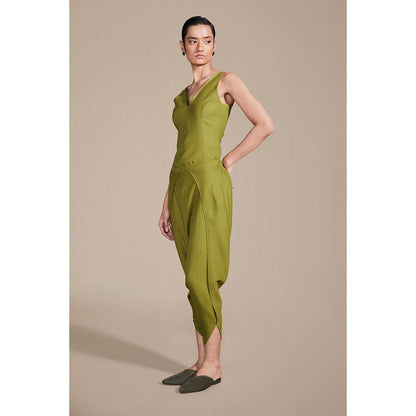 AMPM Adarah Cape Co-Ord - Olive (Set of 3)