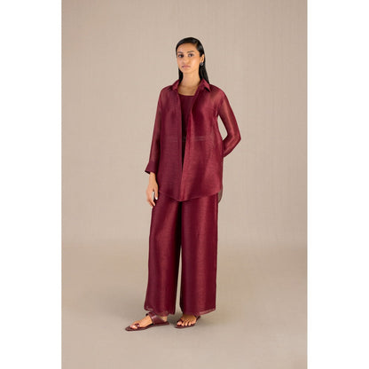 AMPM Hyra Shirt with Palazzo, Inner & Belt (Set of 4)