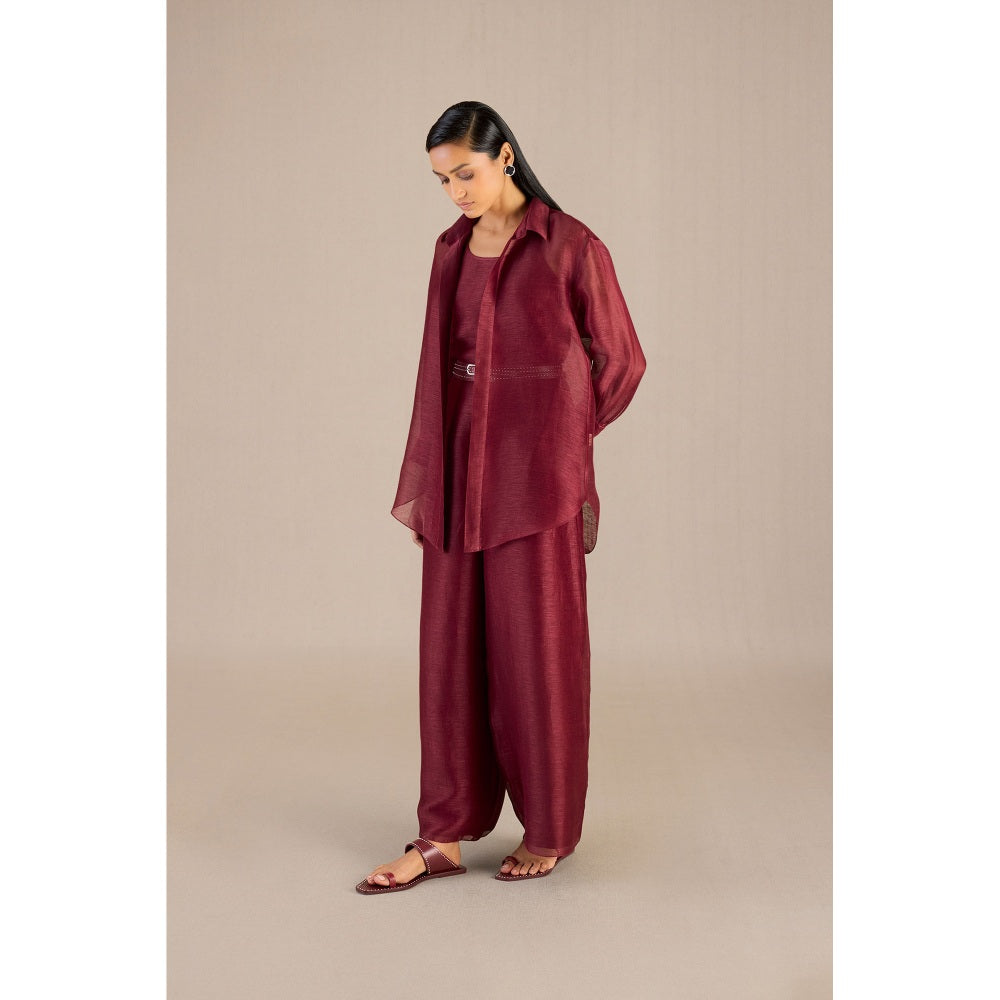 AMPM Hyra Shirt with Palazzo, Inner & Belt (Set of 4)