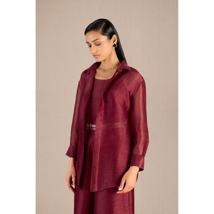 AMPM Hyra Shirt with Palazzo, Inner & Belt (Set of 4)