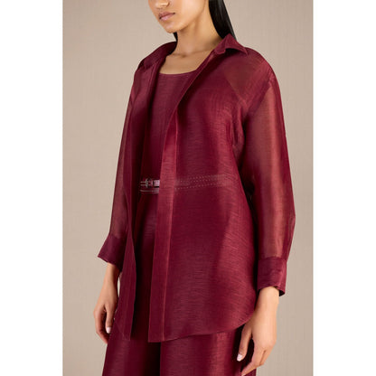 AMPM Hyra Shirt with Palazzo, Inner & Belt (Set of 4)