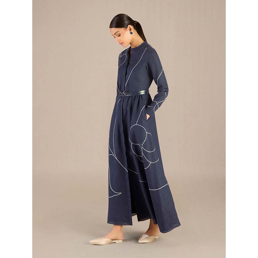 AMPM Navy Blue Savana Dress With Belt (Set of 2)