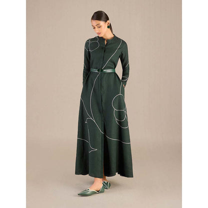 AMPM Green Savana Dress With Belt (Set of 2)