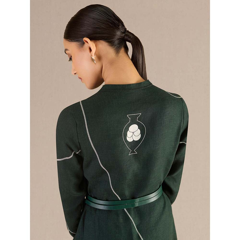 AMPM Green Savana Dress With Belt (Set of 2)