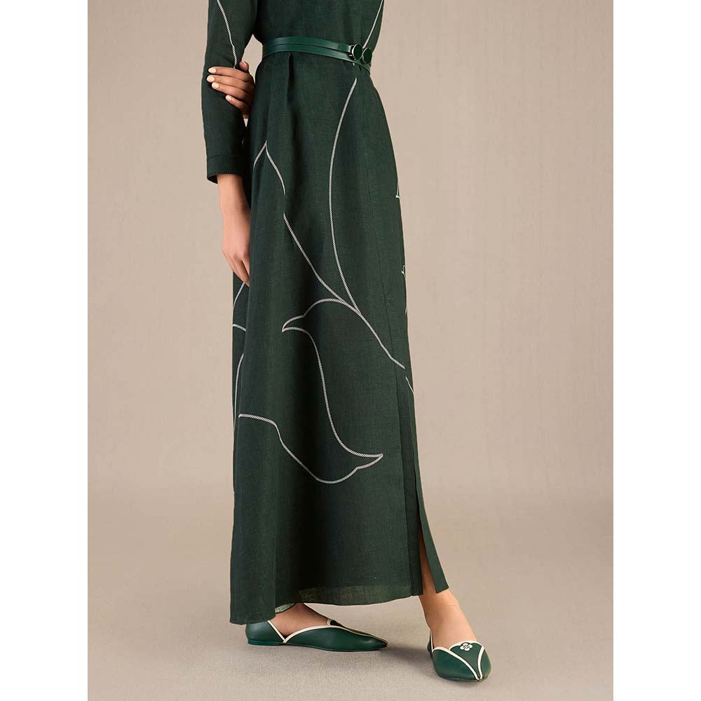 AMPM Green Savana Dress With Belt (Set of 2)