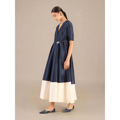 AMPM Navy Blue Alizeh Dress With Belt (Set of 2)