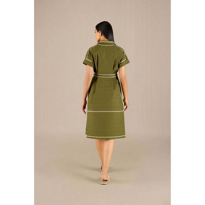 AMPM Olive Adya Dress with Belt (Set of 2)