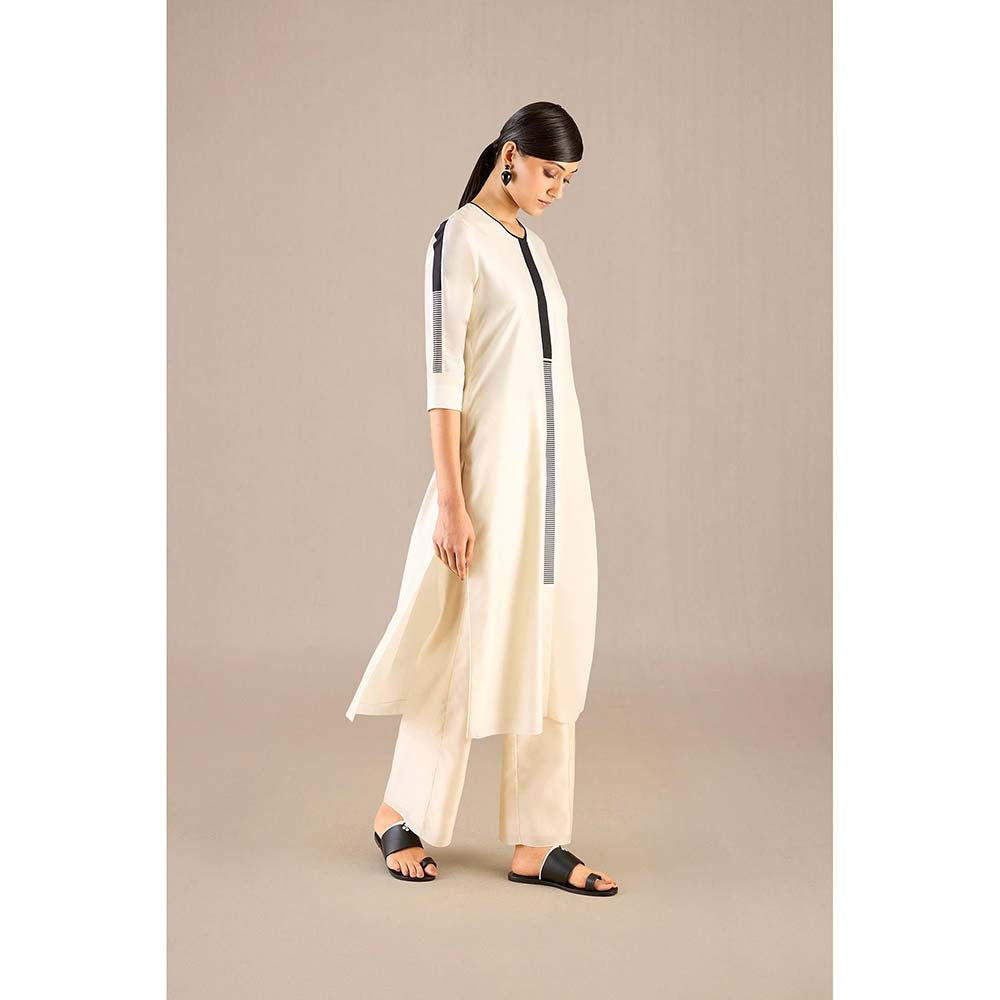 AMPM White Bina Kurta with Palazzo and Dupatta (Set of 3)