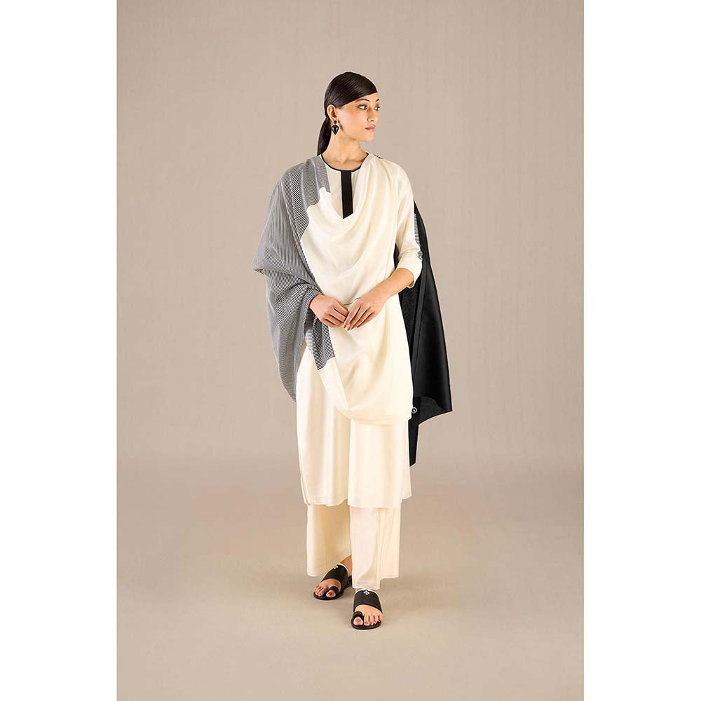 AMPM White Bina Kurta with Palazzo and Dupatta (Set of 3)