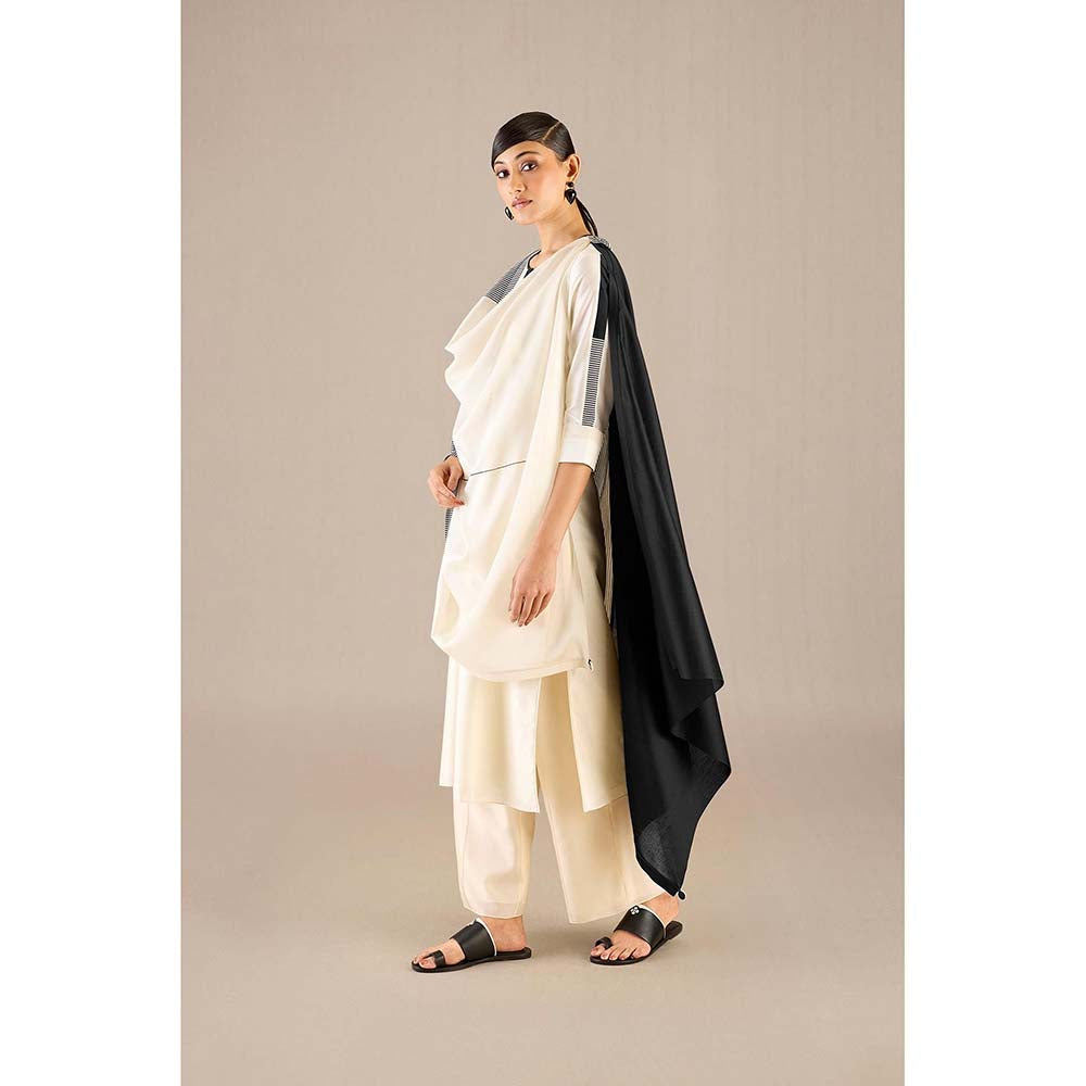 AMPM White Bina Kurta with Palazzo and Dupatta (Set of 3)