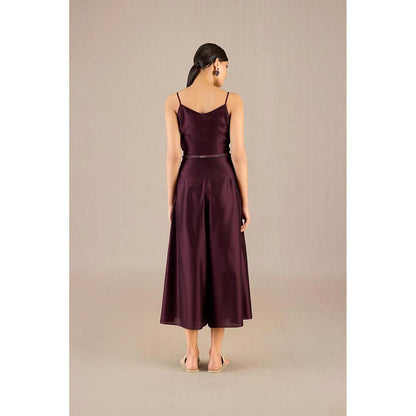AMPM Burgundy Alaia Cape with Inner, Palazzo and Belt (Set of 4)