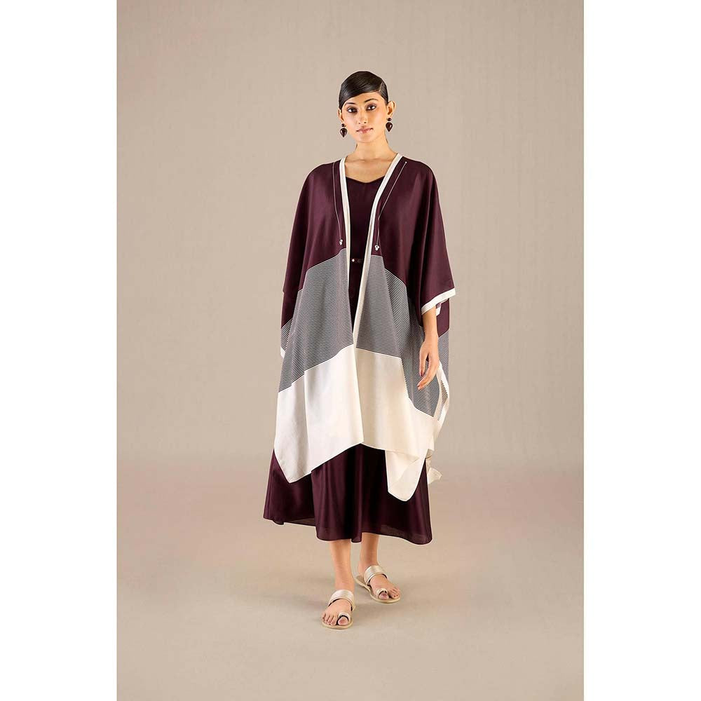 AMPM Burgundy Alaia Cape with Inner, Palazzo and Belt (Set of 4)