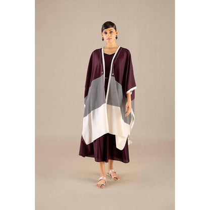 AMPM Burgundy Alaia Cape with Inner, Palazzo and Belt (Set of 4)