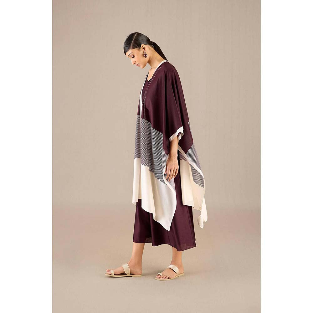 AMPM Burgundy Alaia Cape with Inner, Palazzo and Belt (Set of 4)