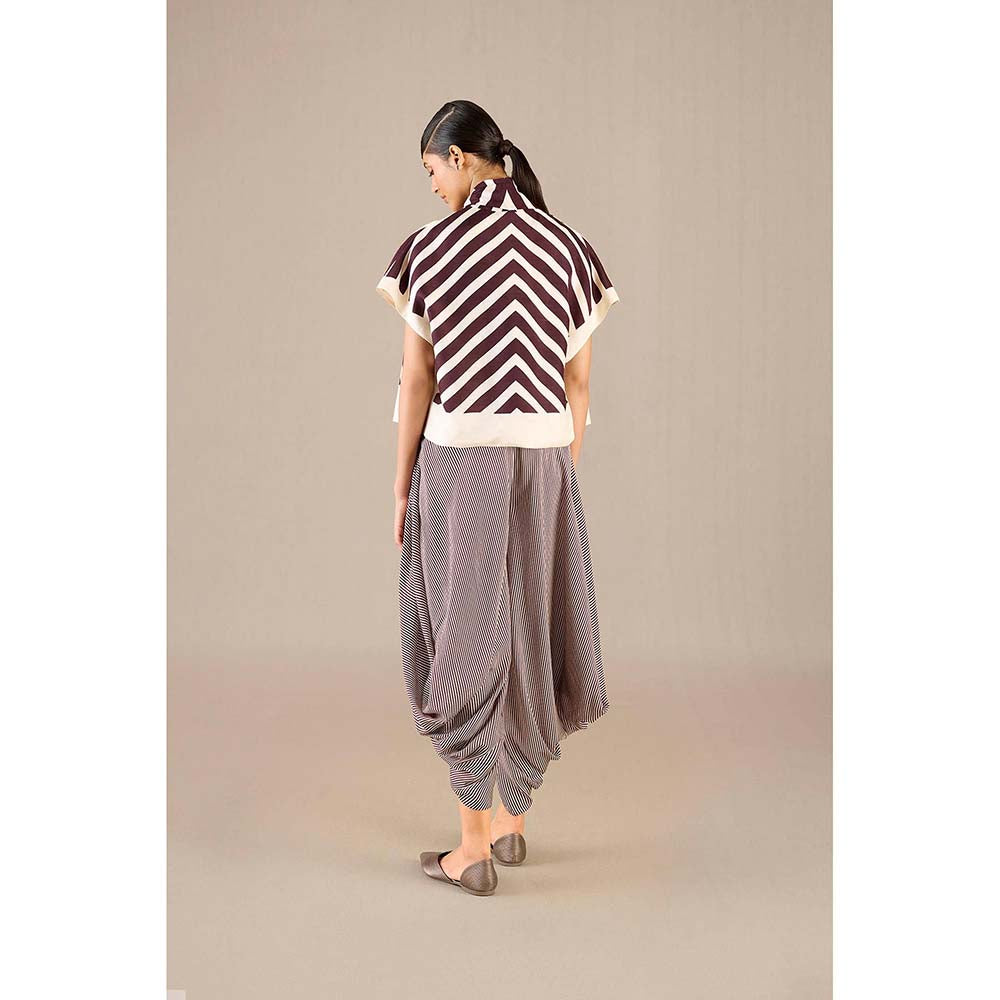 AMPM Burgundy Safiya Jacket with Inner and Dhoti (Set of 3)
