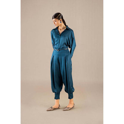 AMPM Blue Aarifa Shirt with Pant and Belt (Set of 3)