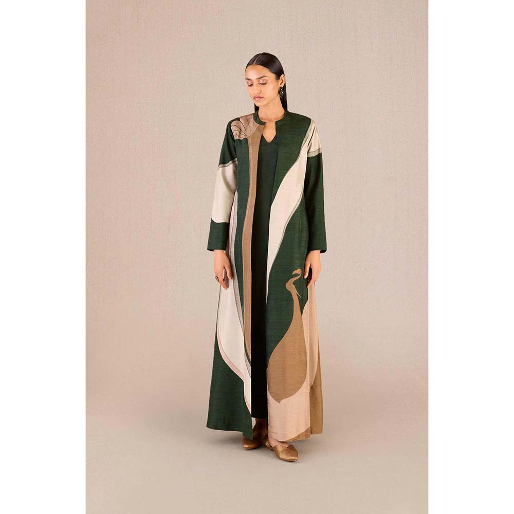 AMPM Amida Green Solid Kurta and Pant with Jacket (Set of 3)