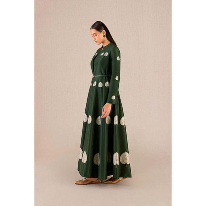 AMPM Aresha Green Printed Jacket with Inner and Pant (Set of 4)