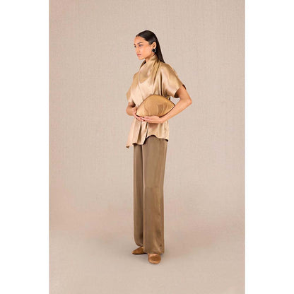 AMPM Usra Gold Textured Tunic and Palazzo (Set of 3)