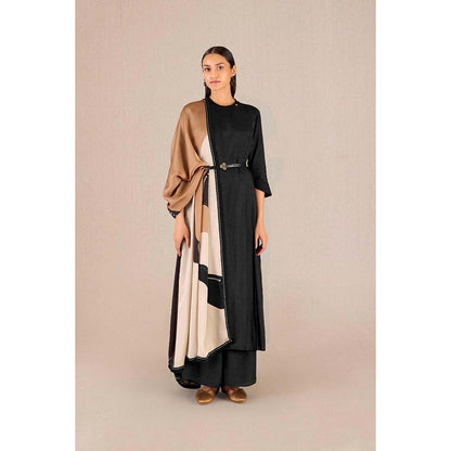 AMPM Saimah Black Printed Kurta with Palazzo and Dupatta (Set of 3)