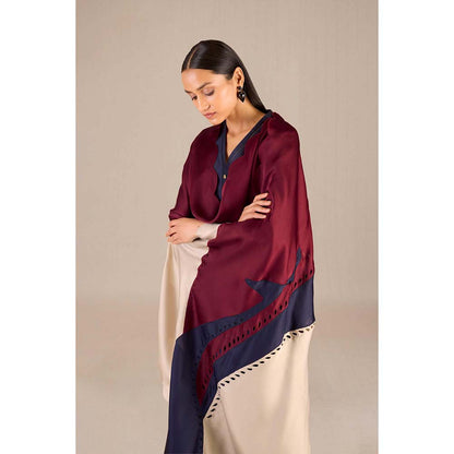 AMPM Hidaya Navy Printed Kurta with Dhoti and Dupatta (Set of 3)