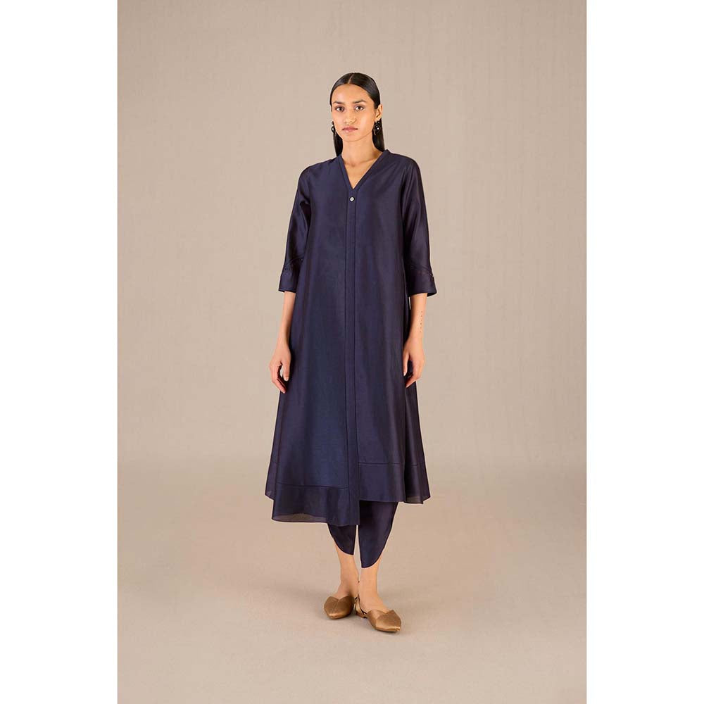 AMPM Hidaya Navy Printed Kurta with Dhoti and Dupatta (Set of 3)