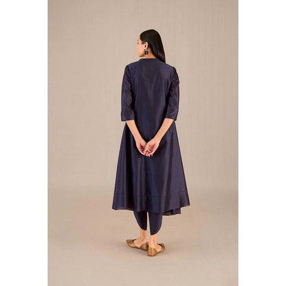 AMPM Hidaya Navy Printed Kurta with Dhoti and Dupatta (Set of 3)