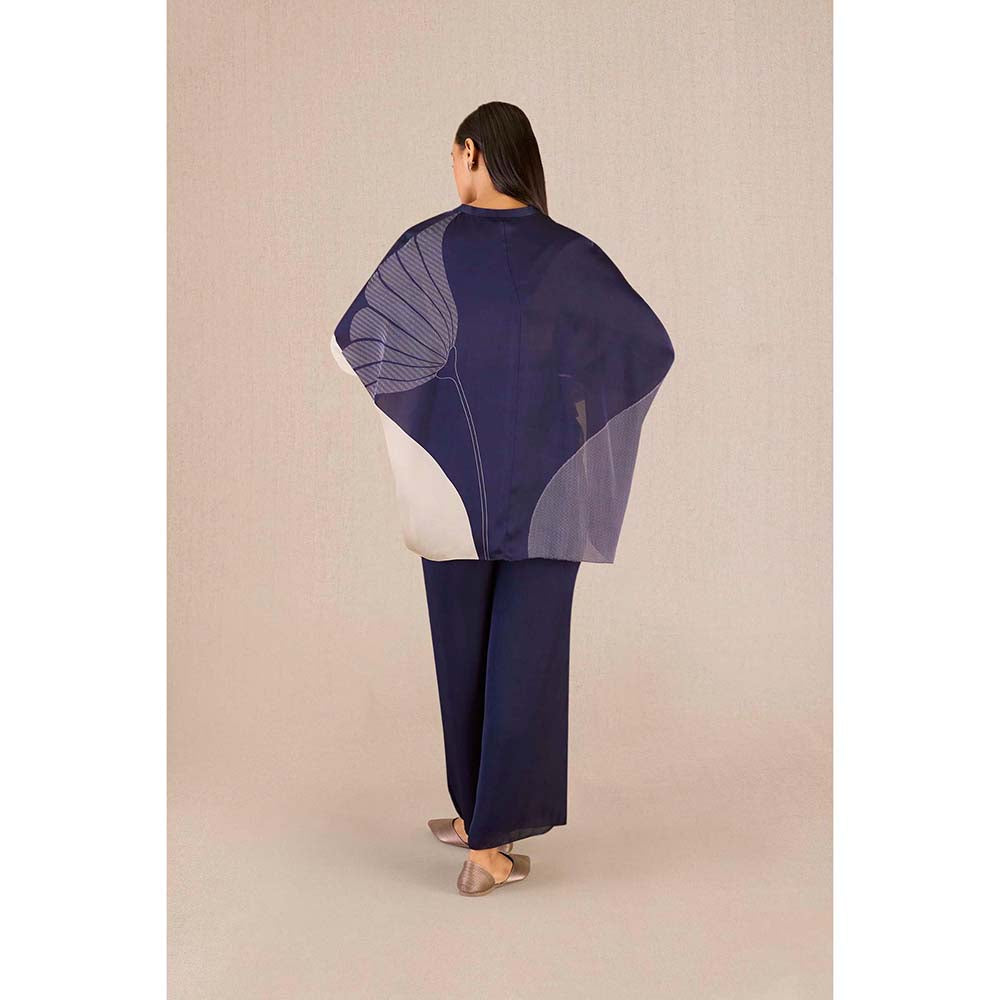 AMPM Navy Blue Iha Printed Shirt with Pant and Belt (Set of 3)