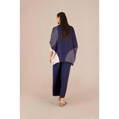AMPM Navy Blue Iha Printed Shirt with Pant and Belt (Set of 3)