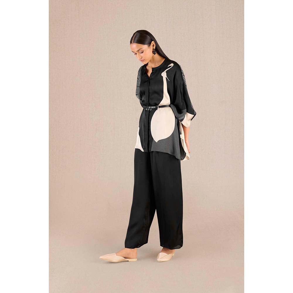 AMPM Black Iha Printed Shirt with Pant and Belt (Set of 3)