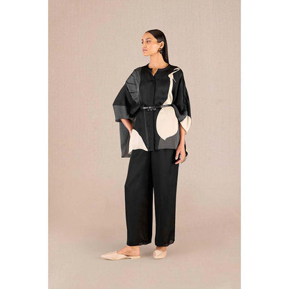 AMPM Black Iha Printed Shirt with Pant and Belt (Set of 3)