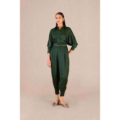 AMPM Green Aarifa Solid Shirt with Pant and Belt (Set of 3)