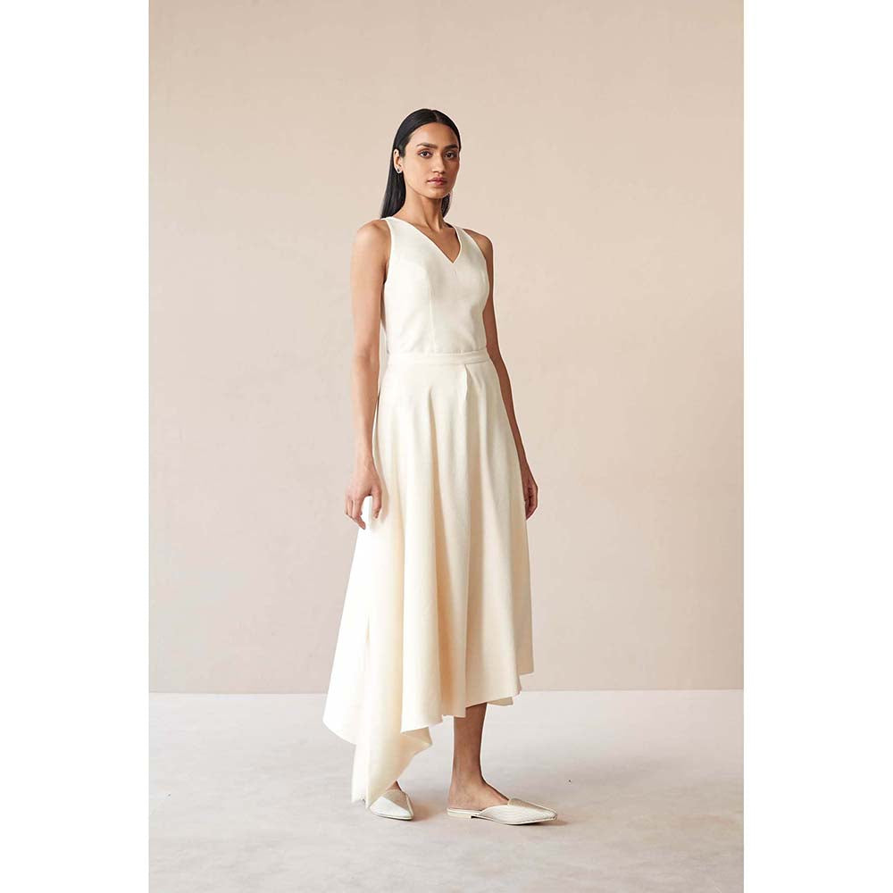 AMPM White Marwa Jacket with Top, Skirt and Belt (Set of 4)