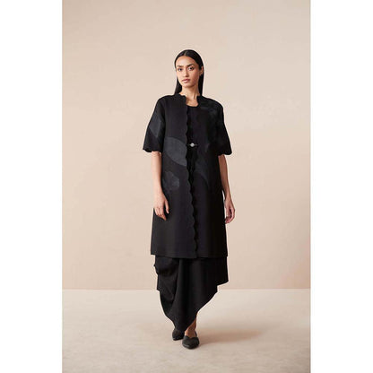AMPM Black Arzu Jacket with Dress and Belt (Set of 3)