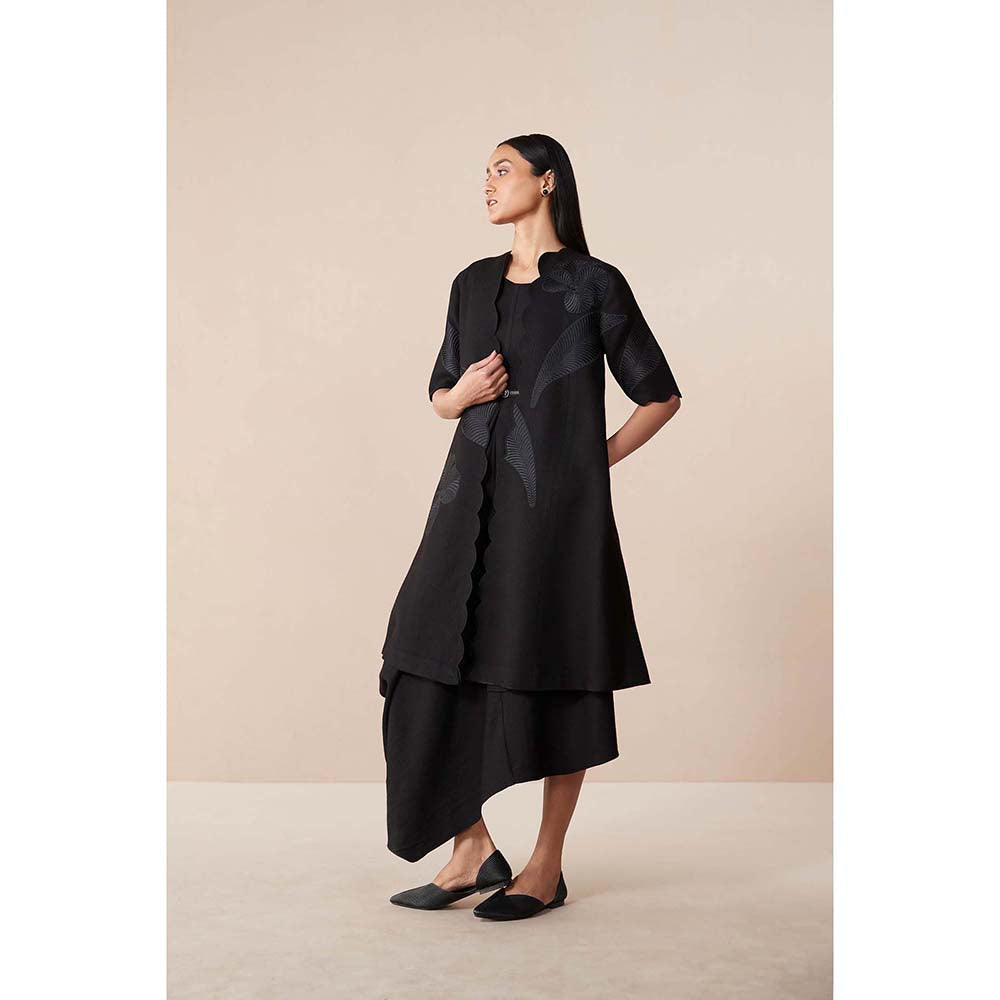 AMPM Black Arzu Jacket with Dress and Belt (Set of 3)