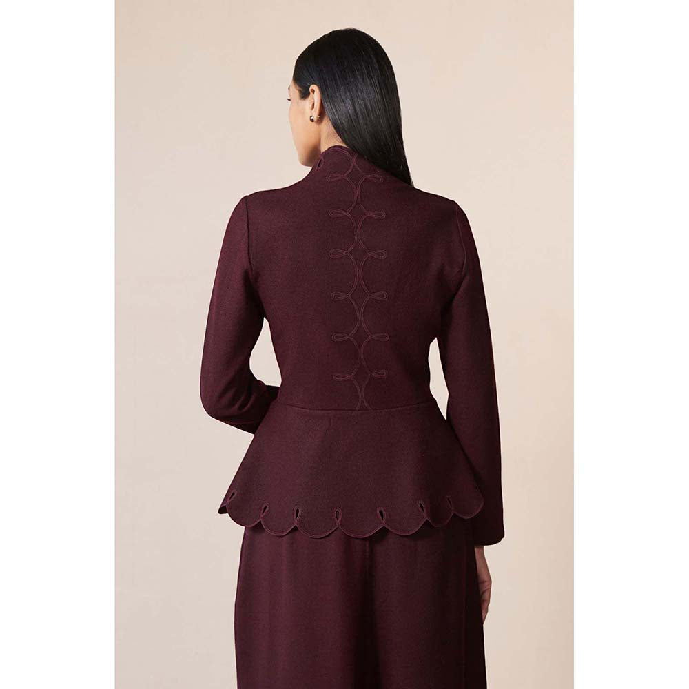 AMPM Burgundy Medha Jacket with Palazzo (Set of 2)