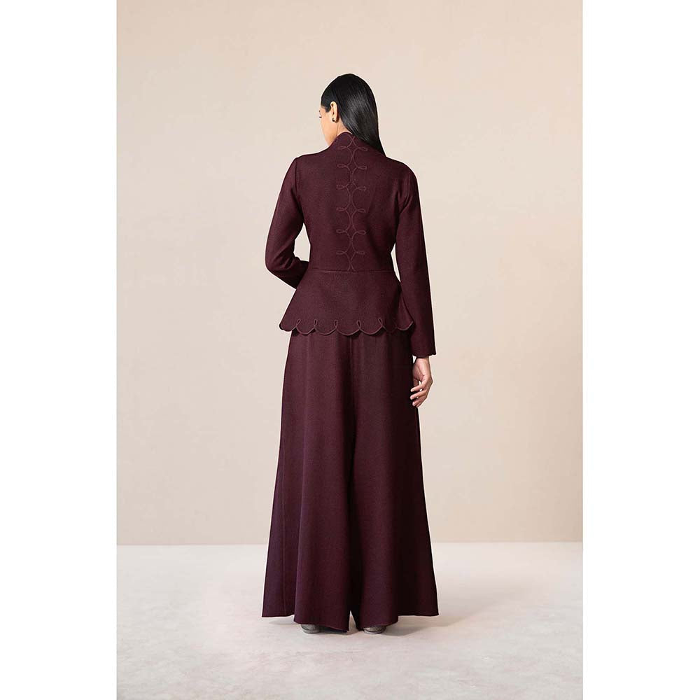 AMPM Burgundy Medha Jacket with Palazzo (Set of 2)