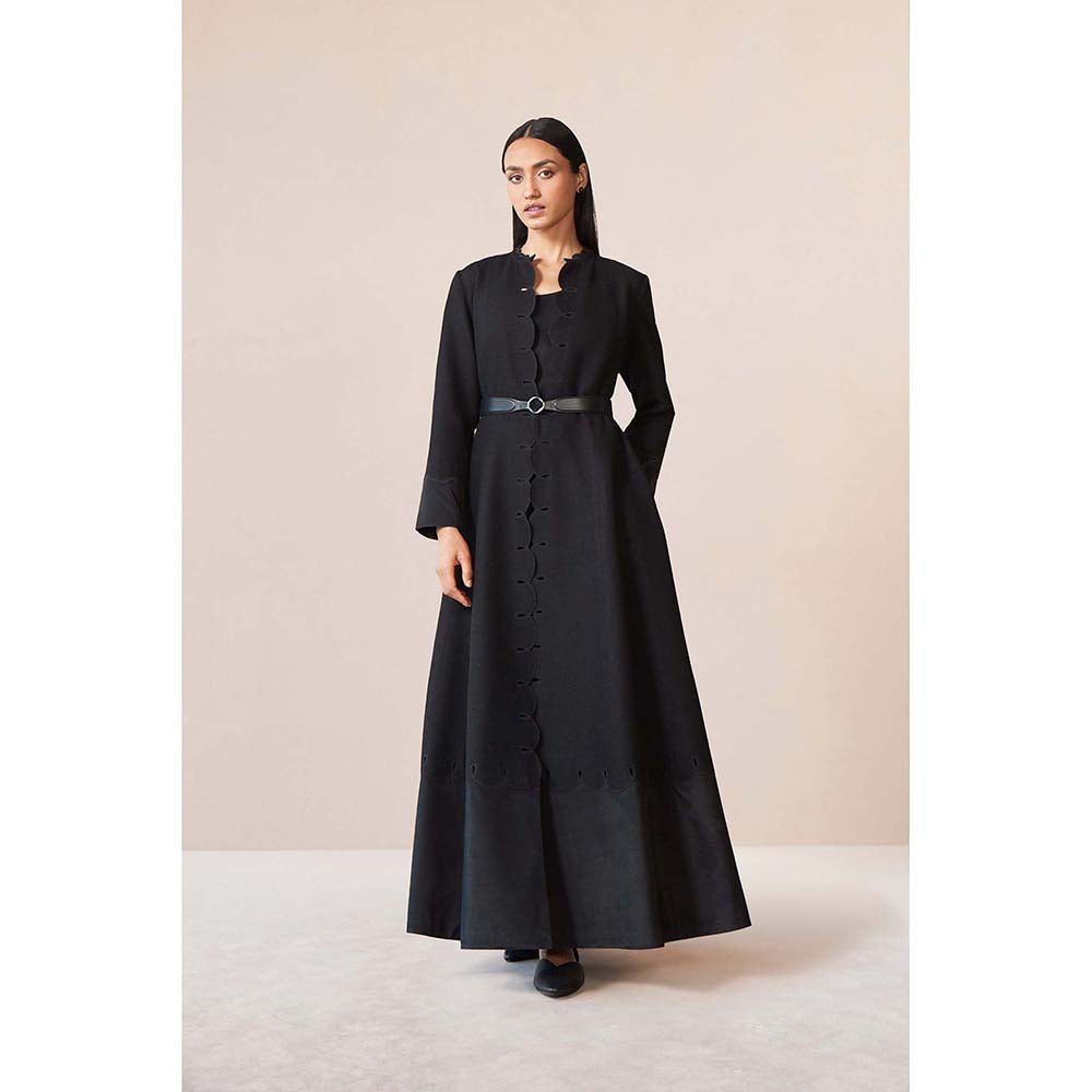 AMPM Black Veda Jacket with Inner, Pant and Belt (Set of 4)