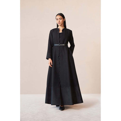 AMPM Black Veda Jacket with Inner, Pant and Belt (Set of 4)