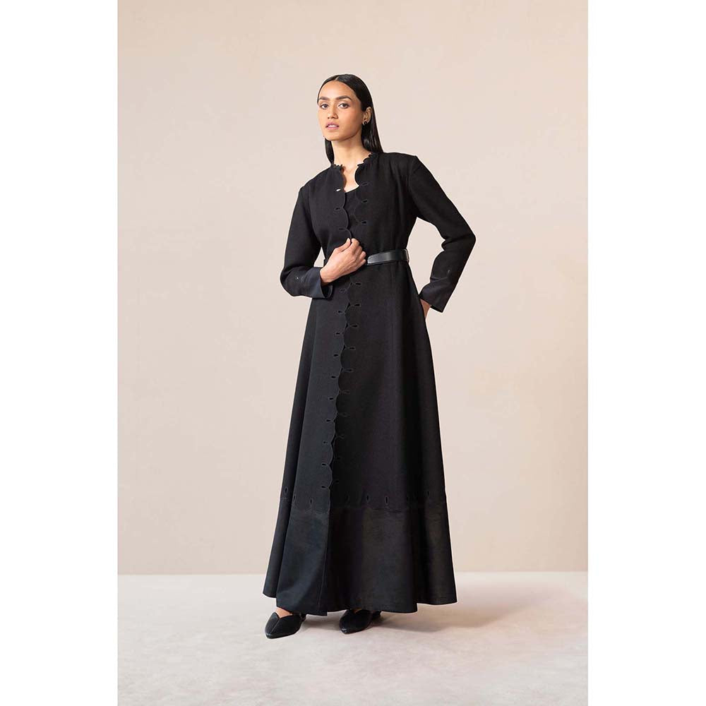 AMPM Black Veda Jacket with Inner, Pant and Belt (Set of 4)