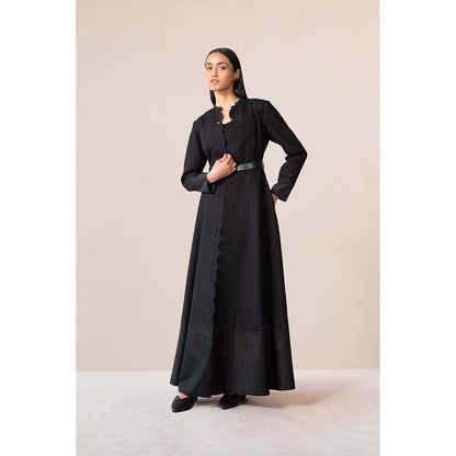 AMPM Black Veda Jacket with Inner, Pant and Belt (Set of 4)