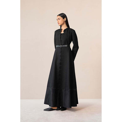 AMPM Black Veda Jacket with Inner, Pant and Belt (Set of 4)