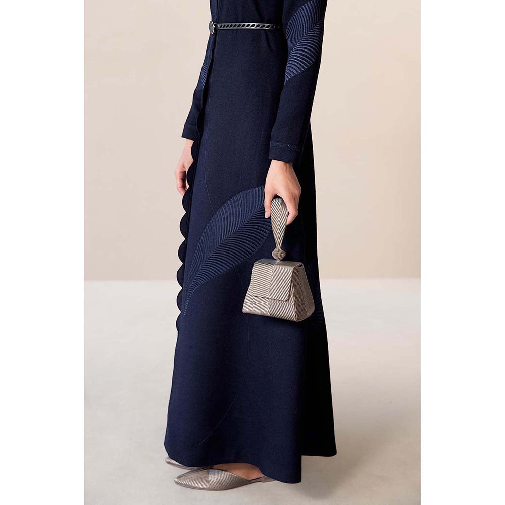 AMPM Navy Blue Nahid Jacket with Belt (Set of 2)