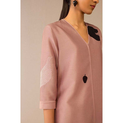 AMPM Pink Dilruba Kurta with Palazzo and Dupatta (Set of 3)