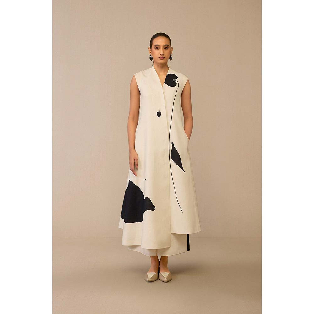 AMPM Ivory Dilshad Jacket with Palazzo (Set of 2)